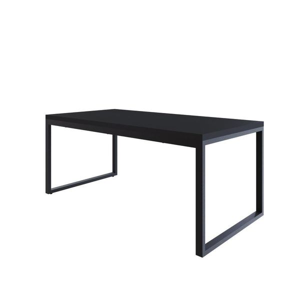 Mesa De Jantar Yon 180 X 90 X 76 Cm Preto Tx/est.preta Preto Tx/est.preta