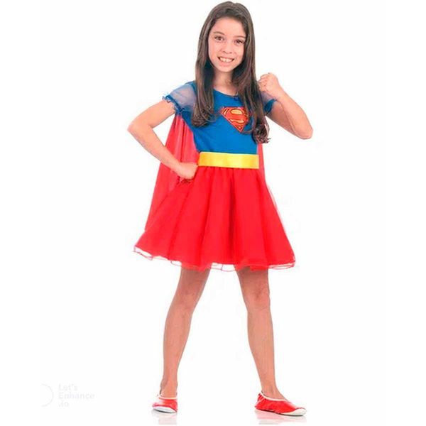 Fantasia Infantil Super Girl Tamanho G