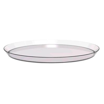 Kit 3 Bandejas Redondas 34cm Glassy Crippa Transparente Serv