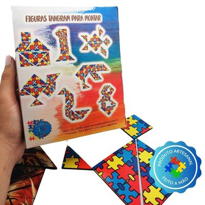 Jogo Educativo Tangram Divertido Para Autistas Em Mdf