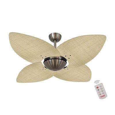 Ventilador De Teto Bronze Office 4 Pás 220v C/ Controle 220V