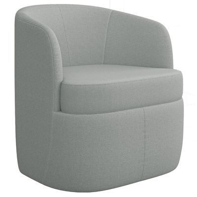 Poltrona Giratória Decorativa Para Sala Dandara K04 Bouclê Cinza Claro - Mpozenato
