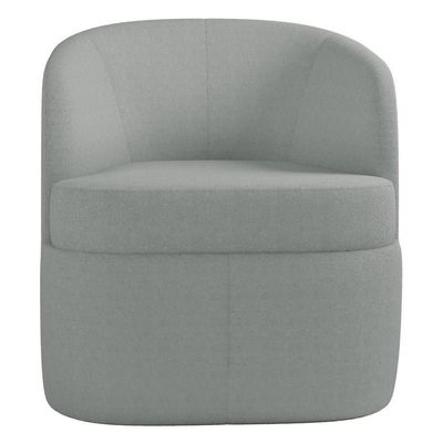 Poltrona Giratória Decorativa Para Sala Dandara K04 Bouclê Cinza Claro - Mpozenato