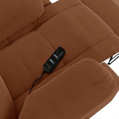 Poltrona Do Papai Reclinável Pietra Power Touch Massagem Fh9 Veludo Terracota - Mpozenato
