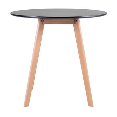 Mesa De Jantar Cozinha Sala Redornda Leda Sofisticada 80cm Preta