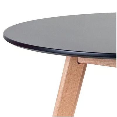 Mesa De Jantar Cozinha Sala Redornda Leda Sofisticada 80cm Preta