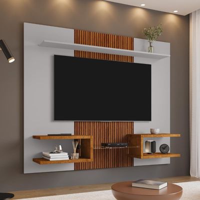Painel Para 55 Polegadas Pleiades Off White Nature Ripado