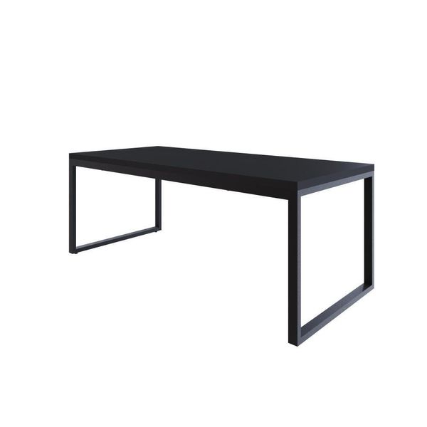 Mesa De Jantar Yon 200 X 90 X 76 Cm Preto Tx/est.preta Preto Tx/est.preta