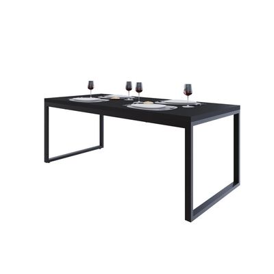 Mesa De Jantar Yon 200 X 90 X 76 Cm Preto Tx/est.preta Preto Tx/est.preta