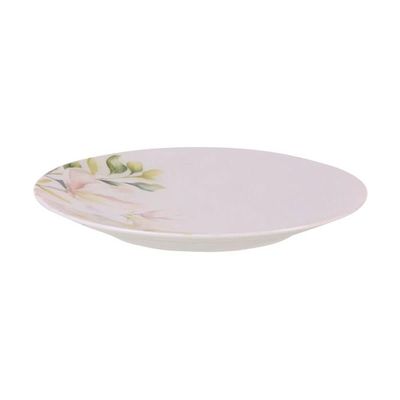Prato de Sobremesa Branco 21cm Porcelana Decorada Avulso Tramontina Magnólia