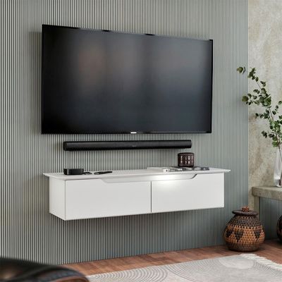 Rack Aparador Suspenso Flow Com 2 Portas Basculante Branco