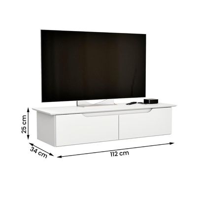 Rack Aparador Suspenso Flow Com 2 Portas Basculante Branco