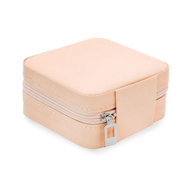 Kit Porta Joias Portatil Viagem Estojo Rosa Com Missangas Pink Rosa