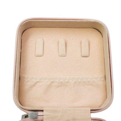 Kit Porta Joias Portatil Viagem Estojo Rosa Com Missangas Pink Rosa