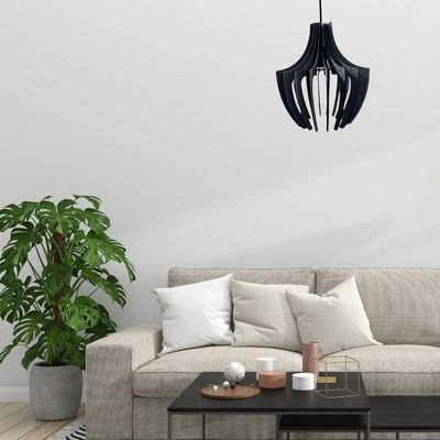 Luminária Teto Tipo Pendente Aranha Mdf - Completa Cor: Mdf Cru