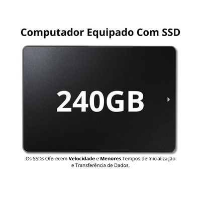 Computador Completo Intel Core I5 16gb Ssd 240gb Monitor Led 19'' Windows