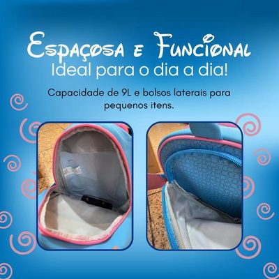 Mochila Escolar Infantil Com Rodinhas Stitch Tsum 3d