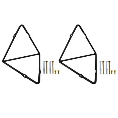 Kit 2 Mãos Francesas Triangulares Pequenas Suporte Aramado Industrial Preto Fosco