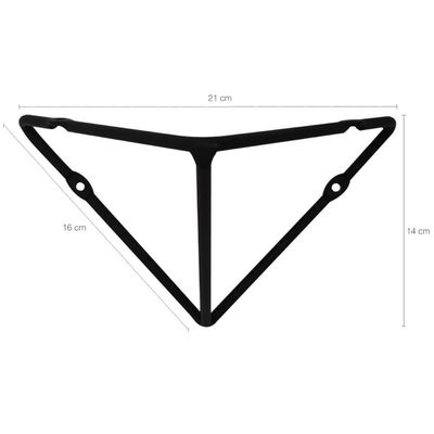 Kit 2 Mãos Francesas Triangulares Pequenas Suporte Aramado Industrial Preto Fosco
