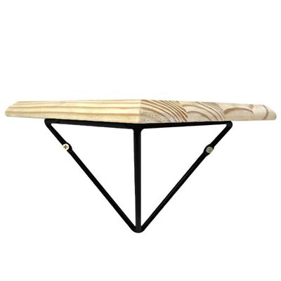Kit 2 Mãos Francesas Triangulares Pequenas Suporte Aramado Industrial Preto Fosco