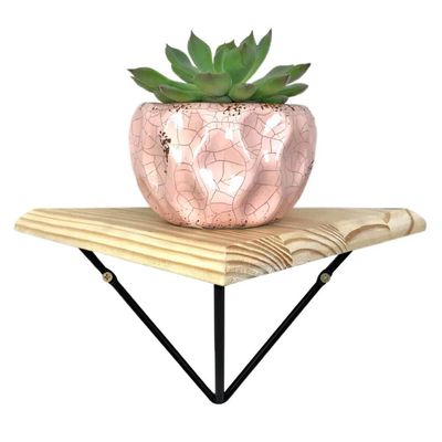 Kit 2 Mãos Francesas Triangulares Pequenas Suporte Aramado Industrial Preto Fosco
