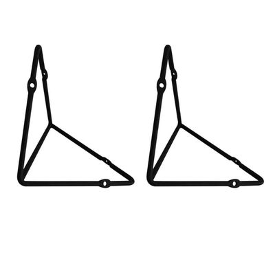 Kit 2 Mãos Francesas Triangulares Pequenas Suporte Aramado Industrial Preto Fosco
