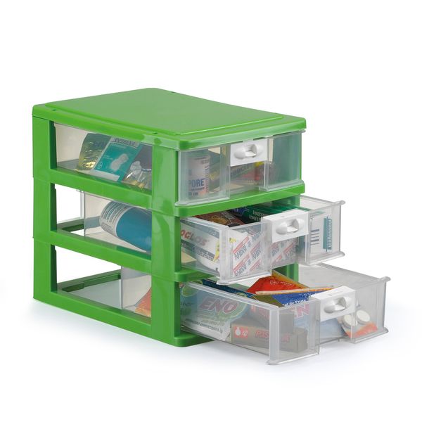 Gaveteiro Organizador Plasnorthon com 3 Gavetas - Item Sortido