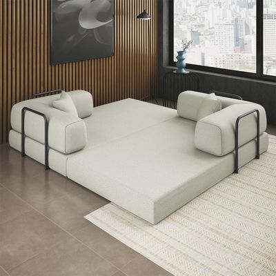 Sofá Cama Colchão De Espuma à Vácuo Compactair Sala Balaqui Bege
