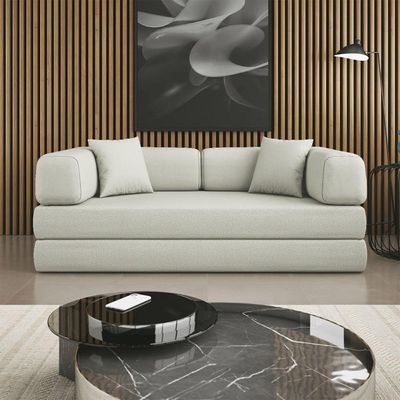 Sofá Cama Colchão De Espuma à Vácuo Compactair Sala Balaqui Bege