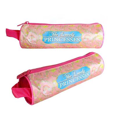 Kit Escolar Infantil Mochila Lancheira Térmica E Estojo 3 Peças Estampa De Princesas Cor Rosa