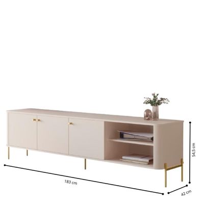 Rack Para 70 Polegadas Olaf Off White Dourado