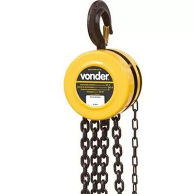 Talha Manual Vonder com Corrente e Elevação de até 5 Metros 3 Toneladas Oficina Industrial