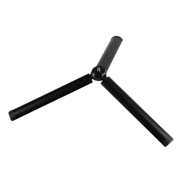 Tripé de Mesa de Vídeo de Alumínio 8cm com Interface Universal 1/4 polegada preto