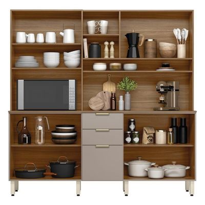 Cozinha Compacta Amora 10 Portas 2 Gavetas Amora Amendola/nude Prime Tx Demobile Amendola/nude Prime Tx