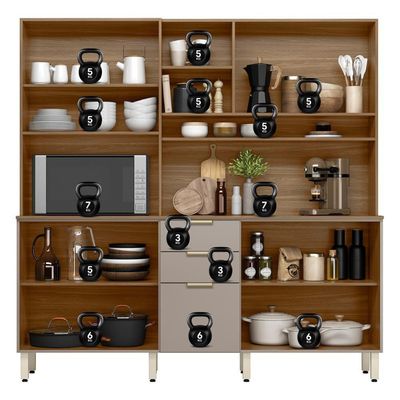 Cozinha Compacta Amora 10 Portas 2 Gavetas Amora Amendola/nude Prime Tx Demobile Amendola/nude Prime Tx