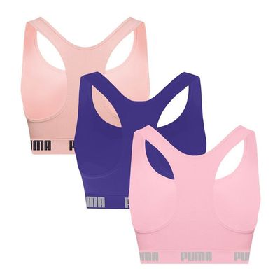 Kit 3 Tops Puma Nadador Sem Costura Feminino G / Rosa e Roxo