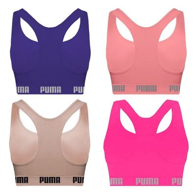 Kit 4 Tops Puma Nadador Sem Costura Feminino P / Rosa