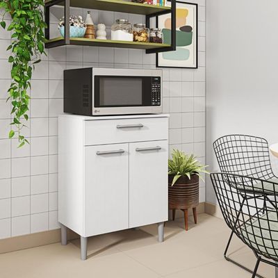 Balcão De Cozinha Para Microondas Valência Branco