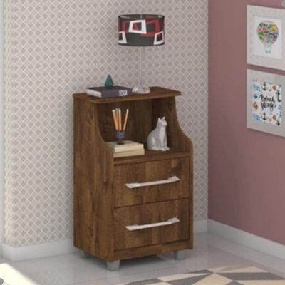 Mesa De Cabeceira 2 Gavetas Topázio Malbec