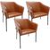 Kit 3 Cadeiras Para Sala de Jantar Estar Living Olívia L02 Couríssimo Camel - Lyam Decor