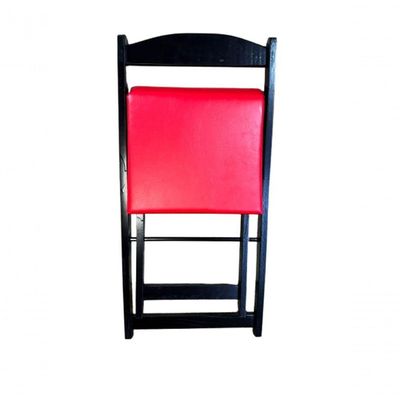 Conjunto Mesa Dobrável Com 4 Cadeiras Preto Estofado Vermelho