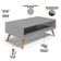Kit Aparador com Mesa de Centro Mônaco Pés Palito L03 Cinza - Lyam Decor