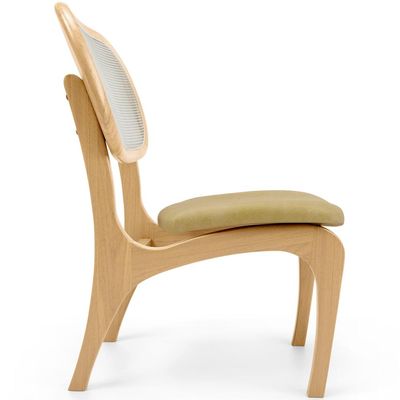 Cadeira Para Sala de Jantar Cozinha Estofada e Tela Mariah L02 Couríssimo Fendi - Lyam Decor