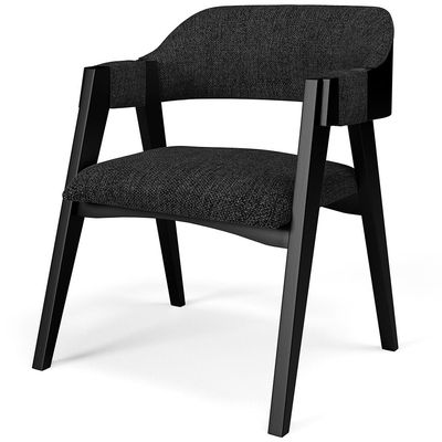 Kit 02 Cadeiras Para Sala de Jantar e Estar Living Estofada Suran L02 Preto Linho Chumbo - Lyam