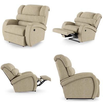 Poltrona Do Papai Reclinável Kalie Power Touch Massagem Fh9 Linho Bege - Mpozenato