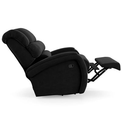 Poltrona Do Papai Reclinável Kalie Glider Giratória Massagem Fh9 Veludo Preto - Mpozenato