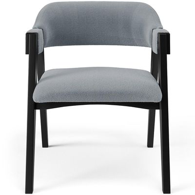 Kit 4 Cadeiras Sala de Jantar Estar Living Estofada Suran L02 Preto Bouclê Cinza - Lyam Decor
