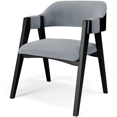 Kit 4 Cadeiras Sala de Jantar Estar Living Estofada Suran L02 Preto Bouclê Cinza - Lyam Decor