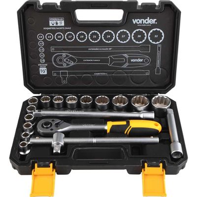 Soq Estr Enc  1/2" Jg 10a32mm 18pc  Vonder