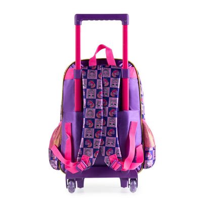 Mochila Escolar Infantil Feminina com Rodinhas LOL Premium Roxa U / Roxo
